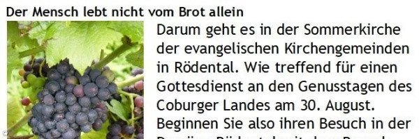 Gottesdienst und Kirchenführung zu den Genusstagen